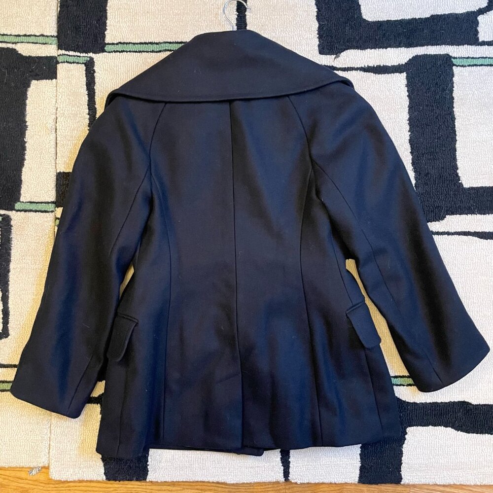 Dries van Noten Navy Wool Short Coat with Oversized Lapels EU 34 XS - Picture 2 of 10